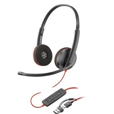 Auriculares Poly Blackwire 3220 Diadema USB-C Negro (adaptador USB-C/A)