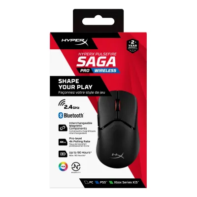 Ratón HyperX Pulsefire Saga Pro Inalámbrico Negro