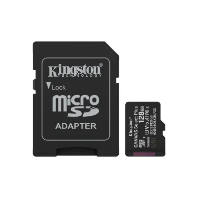 Tarjeta de memoria Kingston Canvas Select Plus Gen3 128GB microSD (adaptador SD)