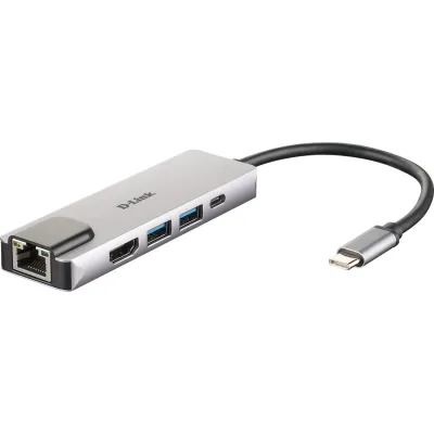 Hub D-Link DUB-M520 Thunderbolt 3 2 USB 3.1 HDMI Ethernet Negro