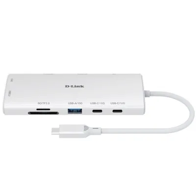 Hub USB D-Link DUP-A01 USB-C 10 puertos 2x HDMI RJ45 Blanco