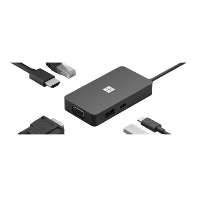 Hub USB Microsoft Travel USB-C Ethernet VGA HDMI Negro
