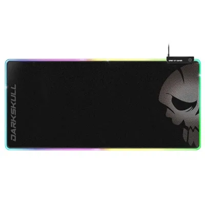 Alfombrilla Spirit Of Gamer DarkSkull RGB+HUB XXL Negro