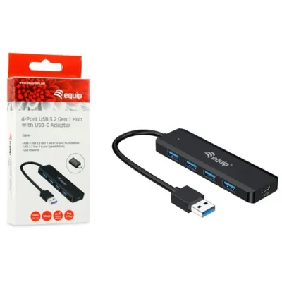 Hub USB Equip Life A 4 USB-C 4 Puertos USB 3.2 Negro