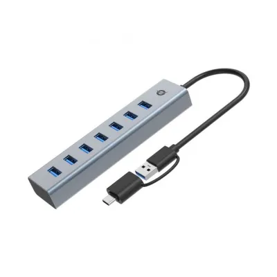 Hub Conceptronic HUBBIES21G USB 3.0 7 puertos Gris