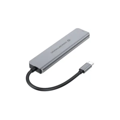 Hub USB-C Conceptronic DONN33G 6 en 1 HDMI 4K 100W Plata