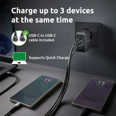 Cargador de pared Intenso W100ACC USB-C USB-A 20W (Cable USB-C)