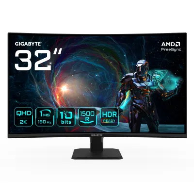 Monitor GIGABYTE GS32QCA 31.5" Curvo QHD 2560x1440 180Hz VA Negro