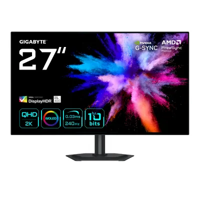 MONITOR GIGABYTE 27" GO27Q24G,QD-OLED,2560X1440 (QHD),0,229PP,0.03MS,1.5MM:1,240