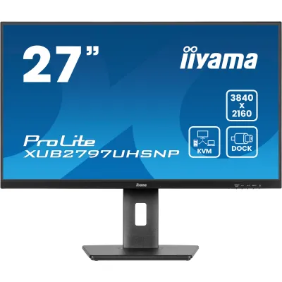 Monitor Iiyama XUB2797UHSNP 27" 4K UHD IPS 60Hz USB-C Dock 96W KVM