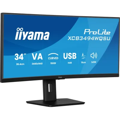 Monitor Iiyama ProLite XCB3493WQSU 34" UWQHD 3440x1440 120Hz VA Curvo 1500R Negro
