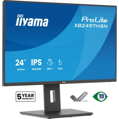 Monitor Iiyama 23.8" Full HD IPS 100Hz USB-C 65W Negro