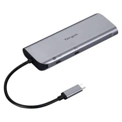 Docking station Targus USB-C doble HDMI Gigabit Ethernet 140W Gris