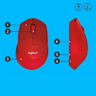 Ratón Logitech M330 Inalámbrico Rojo