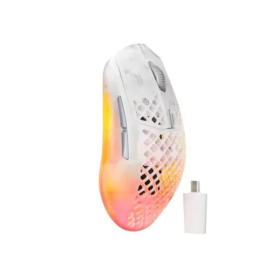 Ratón SteelSeries Aerox 3 Gen 2 Inalámbrico Bluetooth Blanco