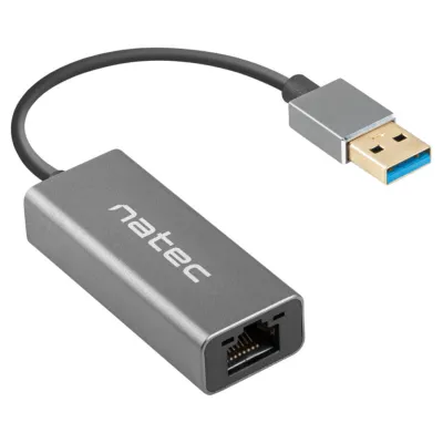 Hub USB NATEC Cricket USB 3.2 Gen 1 Type-A 1 puerto Ethernet Negro