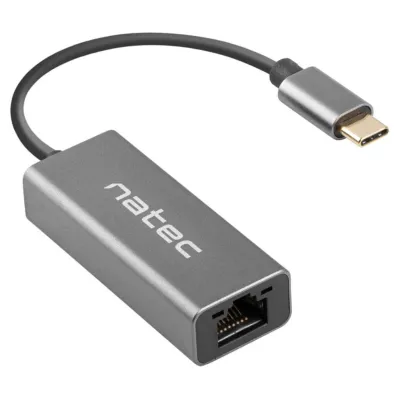 Hub USB NATEC Cricket USB 3.2 Gen 1 Type-C Ethernet RJ-45 Gris