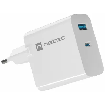 Cargador de pared Natec NUC-2142 USB-C USB-A Blanco 65W