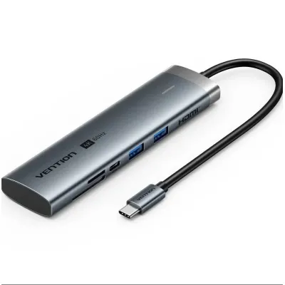 DOCKING STATION 7 PUERTOS USB-C HDMI 4K/2xUSB-A/2USB-C PD/1x... GRIS VENTION