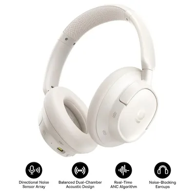 Auriculares Baseus BASS BH1 NC Diadema Crema