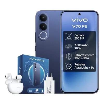 Móvil Vivo V70 FE 6.83" MediaTek Dimensity 7360-Turbo 8GB 256GB Azul
