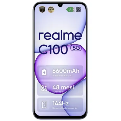 Móvil realme C100 5G 6.8" MediaTek Dimensity 6300 4GB 256GB Púrpura