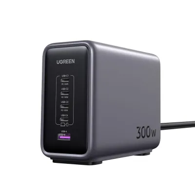 Cargador de pared Ugreen 90903B USB-C USB-A Negro 300W