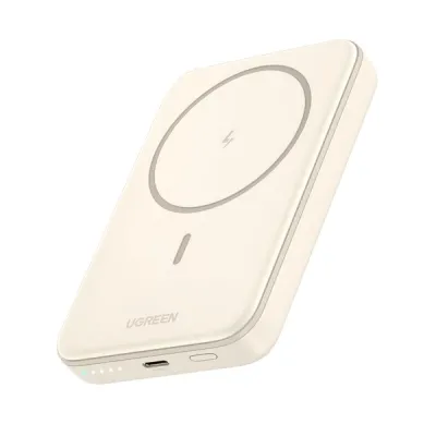 Batería externa Ugreen Mini Magnetic 10000mAh USB-C Inalámbrico Beige