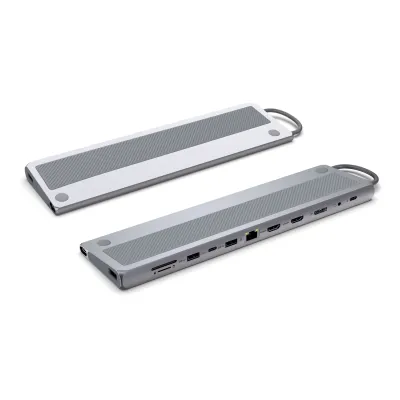Hub USB Ewent EW1150 USB-C 2 HDMI DisplayPort Ethernet SD Aluminio