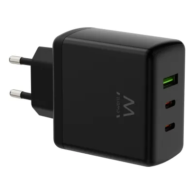 Cargador de pared Ewent EW1331 USB-C USB-A Negro 65W