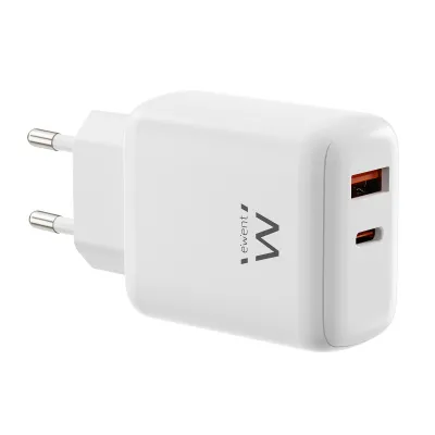 Cargador de pared Ewent EW1329 USB-C USB-A Blanco 45W