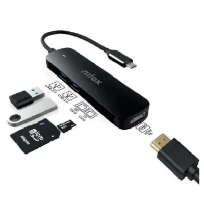 Hub USB Nilox NXDSUSBC05 5 en 1 USB-C HDMI 4K Negro