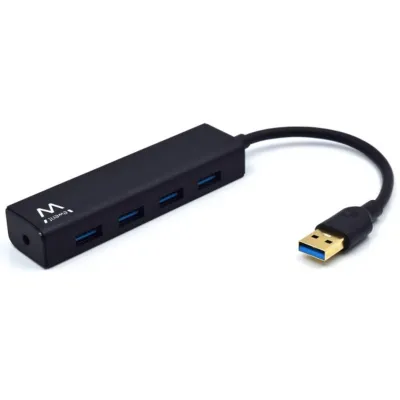 Hub USB Ewent EW1136 4 puertos USB 3.0 Negro