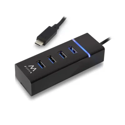 Hub USB Ewent E1137 USB Type-C 4 Puertos USB 3.1 Negro