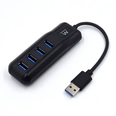 Hub USB Ewent EW1138 4 Puertos USB 3.1 Gen1 Negro