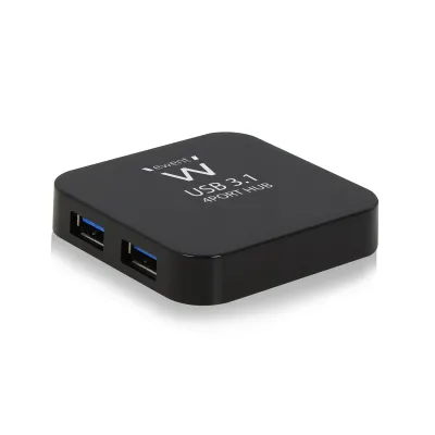 Hub USB Ewent EW1134 4 puertos USB 3.2 Gen 1 Negro