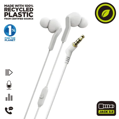 Auriculares Muvit E57 Intraurales con cable Jack 3,5 mm Blanco
