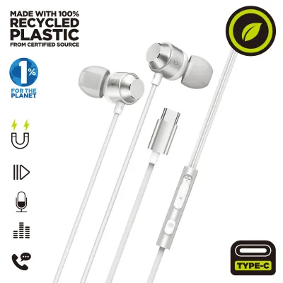 Auriculares Muvit M32 Intraurales con cable USB-C Blanco