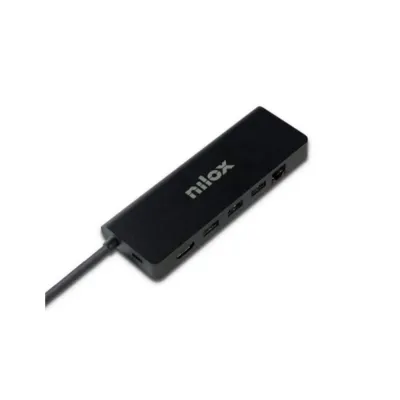 Docking Station Nilox NXDSUSBC08 USB-C 8 en 1 Dual 4K 1000Mbps Aluminio