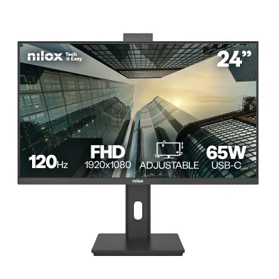 Monitor Nilox 24" IPS Full HD 120Hz Webcam Ajustable Negro