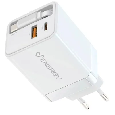 Cargador de pared Energy Sistem Cargador Retráctil USB-C 20W