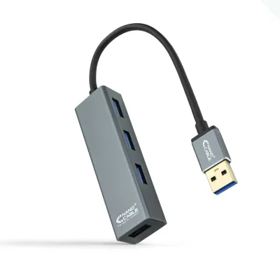 Hub USB Nanocable 4 puertos USB 3.0 Tipo-A Gris