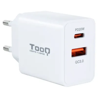 Cargador de pared Tooq TQWC-2SC04WT USB-C USB-A Blanco 20W