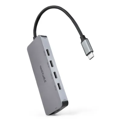 Nanocable HUB USB-C/M a 4xUSB-C/H + USB-C PD 100W