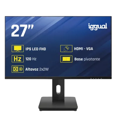 Monitor iggual 27" Full HD IPS 120Hz Pivotante VGA HDMI