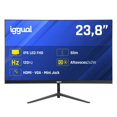 Monitor iggual 23.8" Full HD 1920x1080 120Hz IPS 1ms VGA HDMI DisplayPort Negro