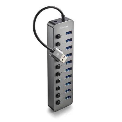 Hub USB NGS IHUB 10 USB 3.2 Gen 1 Type-A 10 puertos Negro