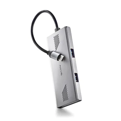Hub USB NGS Wonderduo-C USB-C 4 puertos Plata