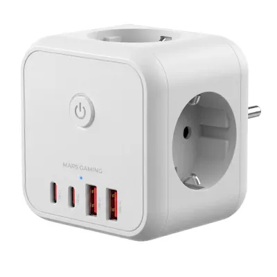 Estación de carga Mars gaming MD-CUBE20W USB-C USB-A Blanco 3680W