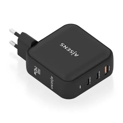 Cargador de pared Aisens ASCH-140W3P031-BK USB-C USB-A Negro